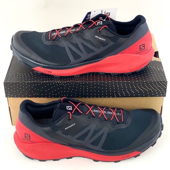 Salomon Other - Salomon Sense Ride 4 Black Red Men's Trail Running Shoes Sneakers Goji Berry